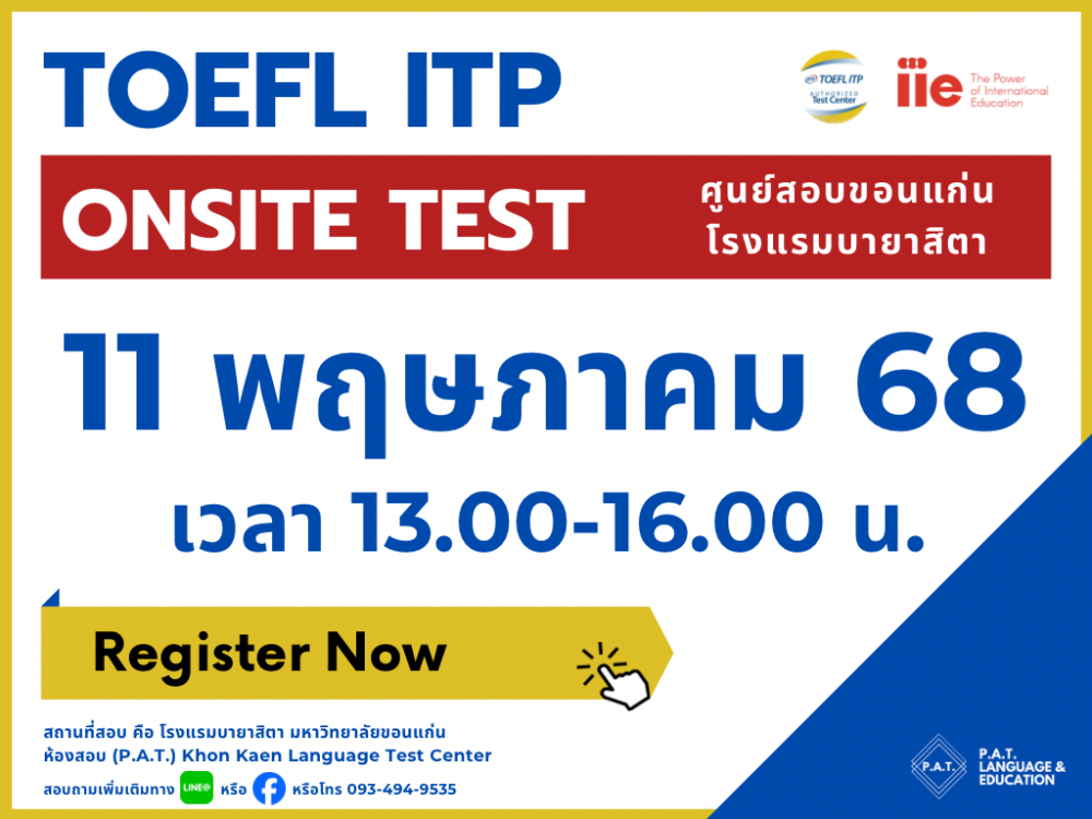 TOEFL ITP 11 May 68 Time: 13.00-16.00
