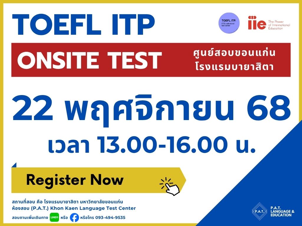 TOEFL ITP 22 November 68 Time: 13.00-16.00